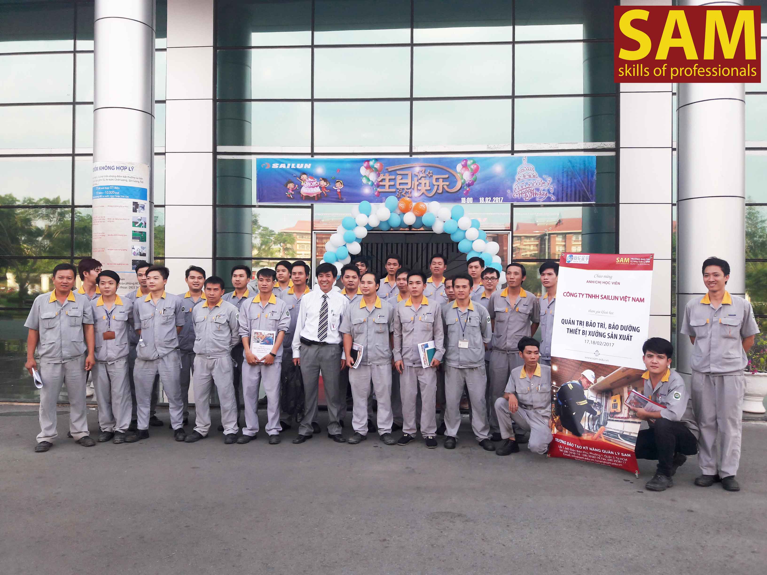 Khóa học Quản trị, bảo trì, bảo dưỡng thiết bị xưởng sản xuất tại Công ty TNHH Sailun Vietnam