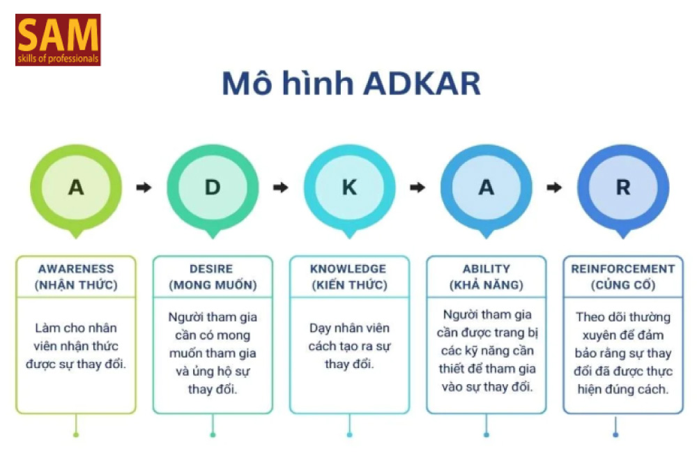 Ứng Dụng Mô Hình ADKAR Trong Từng Giai Đoạn Quản Trị Thay Đổi